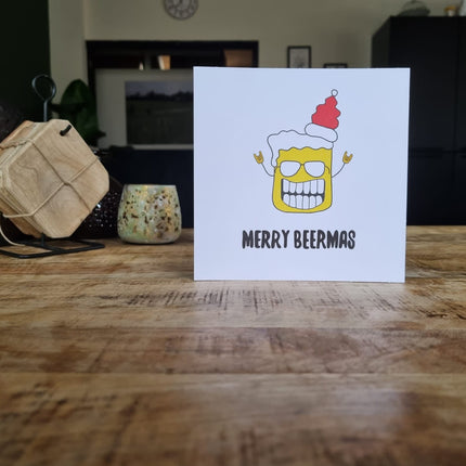 Kerstkaart BySam "Merry Beermas"