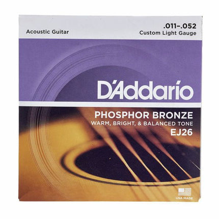 Daddario EJ26 Akoestische Gitaar Snaren Phosphor Bronze 11-52