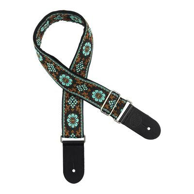 Gaucho Traditional strap Blue-Red flowers