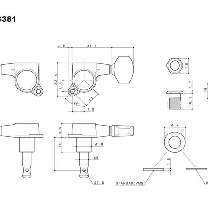 Gotoh SG381 machine heads with HAP and 05 buttons GTH13883