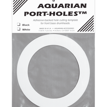 AQUARIAN Bass Drum Port Hole, 5", white PHWT