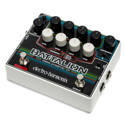 Electro-Harmonix BATTALION Bas Preamp & DI met 4-bands EQ; Mosfet-aandrijving; variabele signaalpaden en Gate