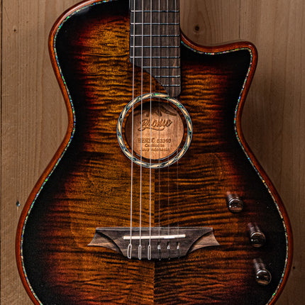 Bromo BEN2C/3TS Semi-Hollow Body Electric Nylon String Guitar