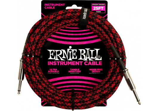 ERNIE BALL - EEB 6398   Jack/jack 7,6m zwart/rood