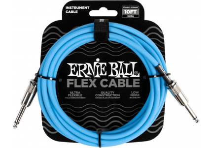 ERNIE BALL - EEB 6412 Jack/Jack 3m Blauw Flex Cable