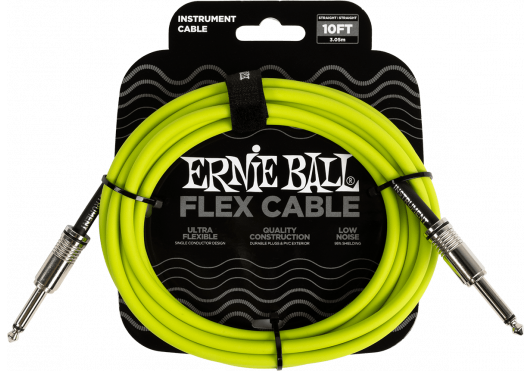 ERNIE BALL - EEB 6414 Jack/jack 3m groen Flex Cable