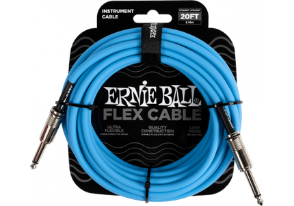 ERNIE BALL - EEB 6417 Jack/jack 6m blauw Flex Cable