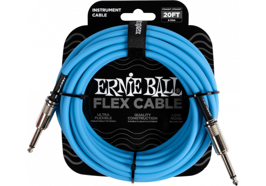 ERNIE BALL - EEB 6417 Jack/jack 6m blauw Flex Cable