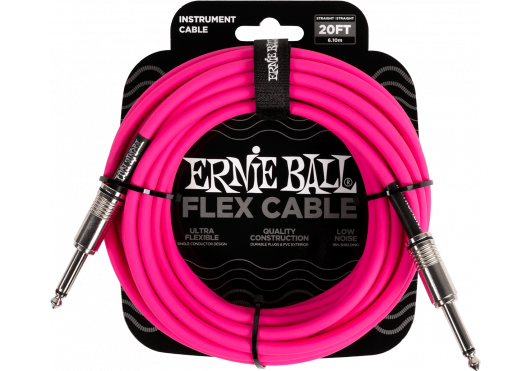 ERNIE BALL - EEB 6418 Jack/jack 6m roze Flex Cable