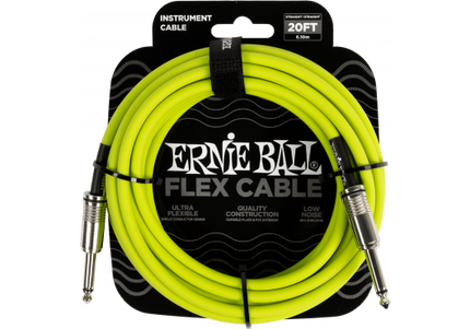 ERNIE BALL - EEB 6419 Jack/jack 6m groen Flex Cable
