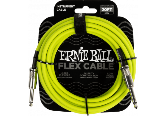 ERNIE BALL - EEB 6419 Jack/jack 6m groen Flex Cable