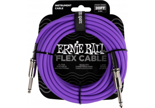 ERNIE BALL - EEB 6420 Jack/jack 6m paars Flex Cable