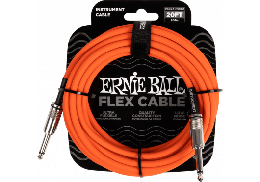 ERNIE BALL - EEB 6421 Jack/jack 6m oranje Flex Cable