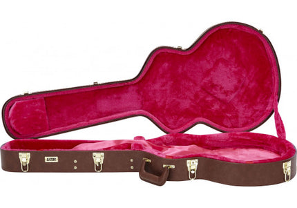 Gator HGA GW-335-BROWN Traditional Deluxe Wood Semi-Hollow Case