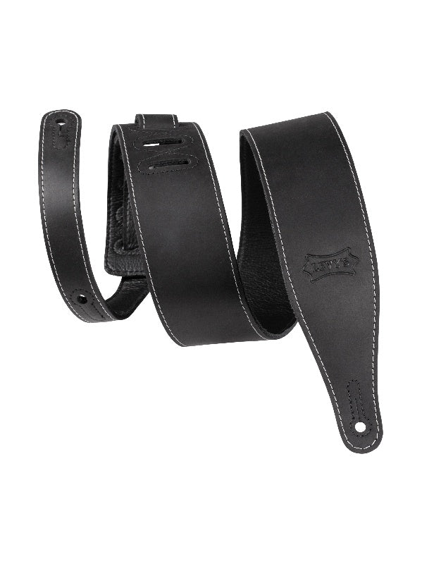 Levys Black Butter Leather Guitar Strap - 6.4 cm (Model M17BAS-BLK)