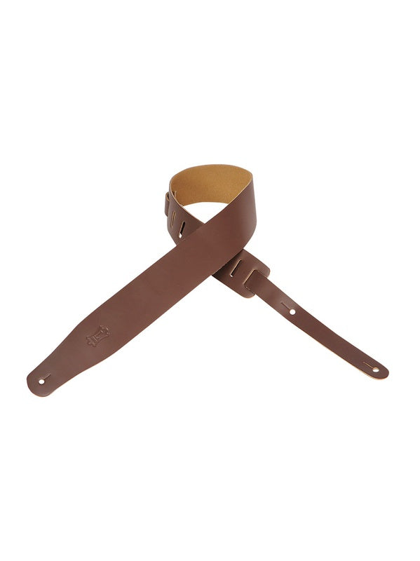 6,4 cm wide black genuine leather guitar strap