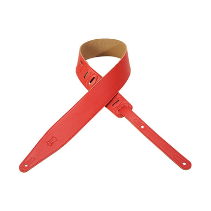 Levys Rouge Garment Leather Guitar Strap - 6.4 cm Wide (Model MG317LL-RED)