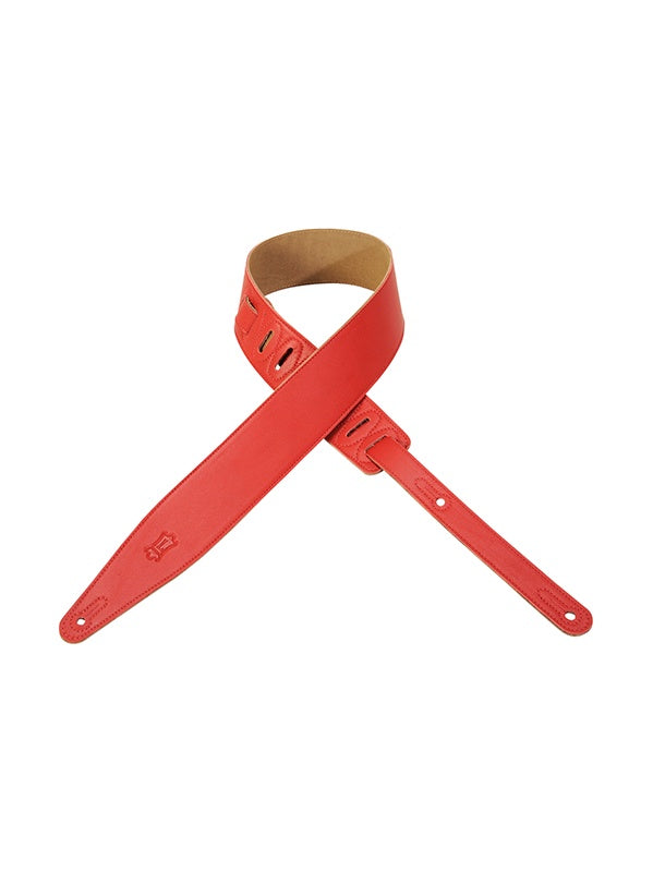 Levys Rouge Garment Leather Guitar Strap - 6.4 cm Wide (Model MG317LL-RED)