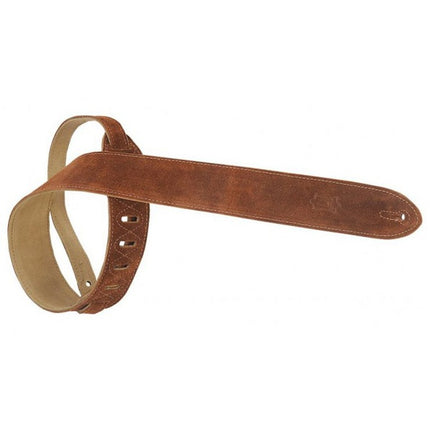 5 cm wide suede guitar strap - Brown
