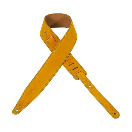 6,4 cm wide suede guitar strap - Yellow