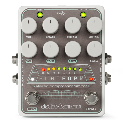 Electro-Harmonix PLATFORM Stereo Compressor met Limiter, Swell en Drive sectie