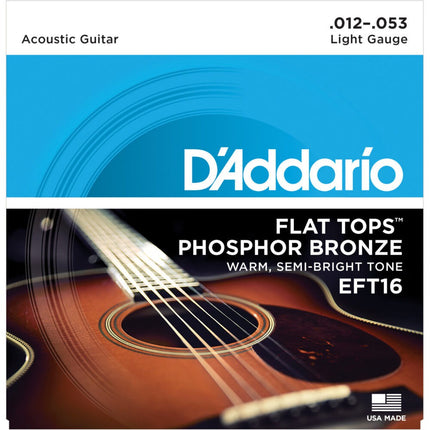 D'Addario EFT16 Flat Tops Akoestische Gitaar Snaren Phosphor Bronze 12-53