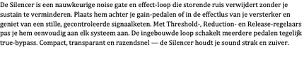 Electro-Harmonix SILENCER Noise Gate; Effect Loop