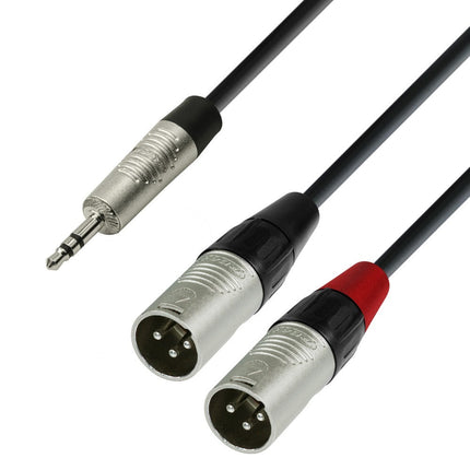 Adam Hall Cables 4 STAR YWMM 0300  Y-Cable | Rean® 2 x XLR Male x Minijack TRS | 3 m