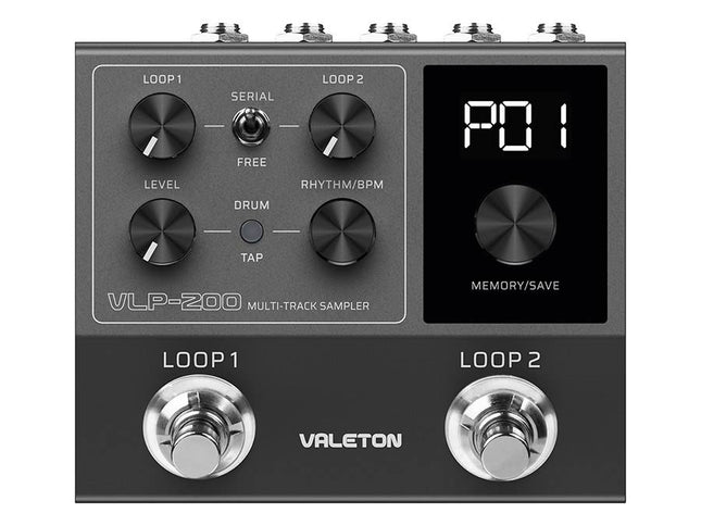 Valeton multi-track looper pedal with drum patterns VLP-200