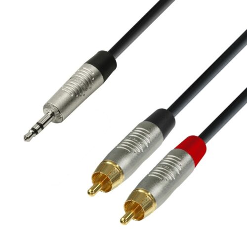 Image of Adam Hall Cables 4 STAR YWCC 0150 Y-kabel met Rean® 2 x RCA naar Minijack TRS connectoren"