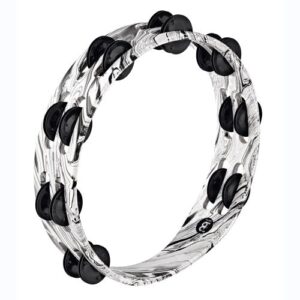 ta2bk-whm Image of Meinl Tambourine 2 row white marble TA2BK-WHM - ideaal voor live optredens en studio-opnames, helder en levendig geluid.