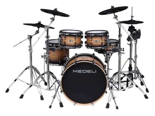 Image of the Medeli MZ928 electric drumkit, featuring mesh pads and over 400 sounds, perfect for drumming at home, studio, or live performances.