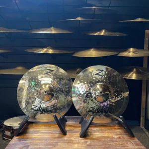 Image of 14" Zildjian Z Custom Hi-Hat, powerful and durable bronze cymbal with clear, sharp sound ideal for rock and metal genres.