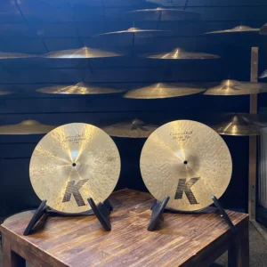 Image of 13" Zildjian K Custom Dark HiHat cymbals with warm, complex sound and refined, controlled response for jazz and rock.