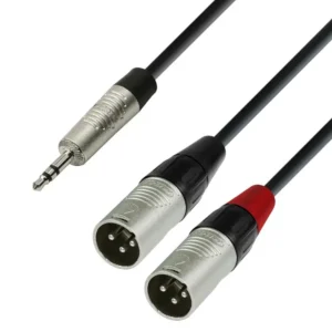 audio cable 3.5 mm jack stereo to 2x XLR male 1.8M