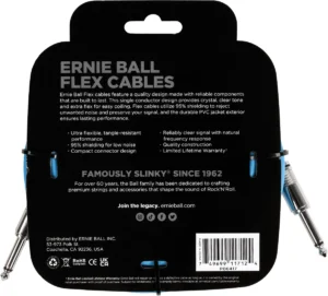 ERNIE BALL - EEB 6417 Jack/jack 6m blauw Flex Cable