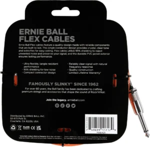 ERNIE BALL - EEB 6421 Jack/jack 6m oranje Flex Cable