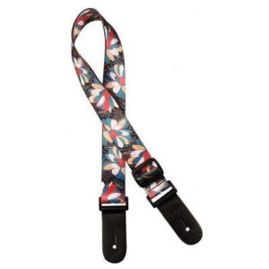Gaucho Standard Series ukulele strap with multicolor flowers