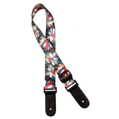 Gaucho Standard Series ukulele strap with multicolor flowers