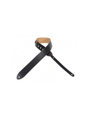 5 cm wide genuine leather guitar strap - Black