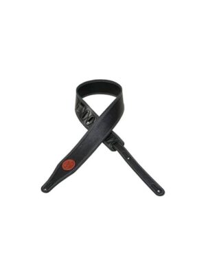 Levys Black Garment Leather Guitar Strap - 6.4 cm Wide (Model M17SS-BLK)