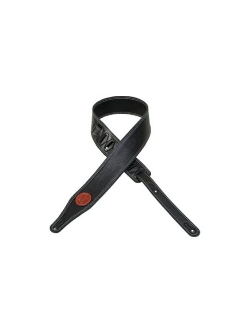 Levys Black Garment Leather Guitar Strap - 6.4 cm Wide (Model M17SS-BLK)