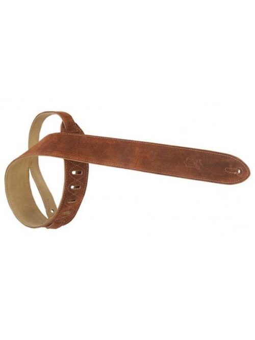 5 cm wide suede guitar strap - Brown