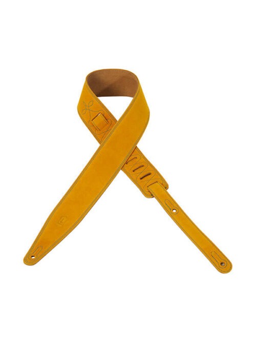 6,4 cm wide suede guitar strap - Yellow