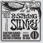 Ernie Ball 8-String Slinky Snaren 2625 Voor Elektrische Gitaar 10-74